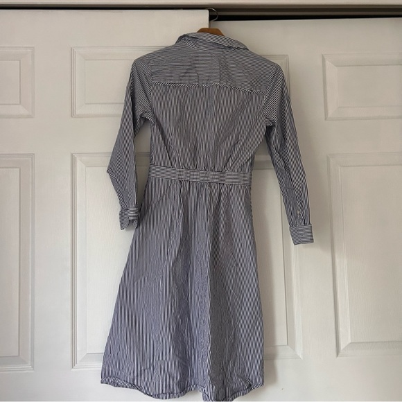 JCrew Oxford Pinstripe Button Up Dress 0 - Picture 2 of 6